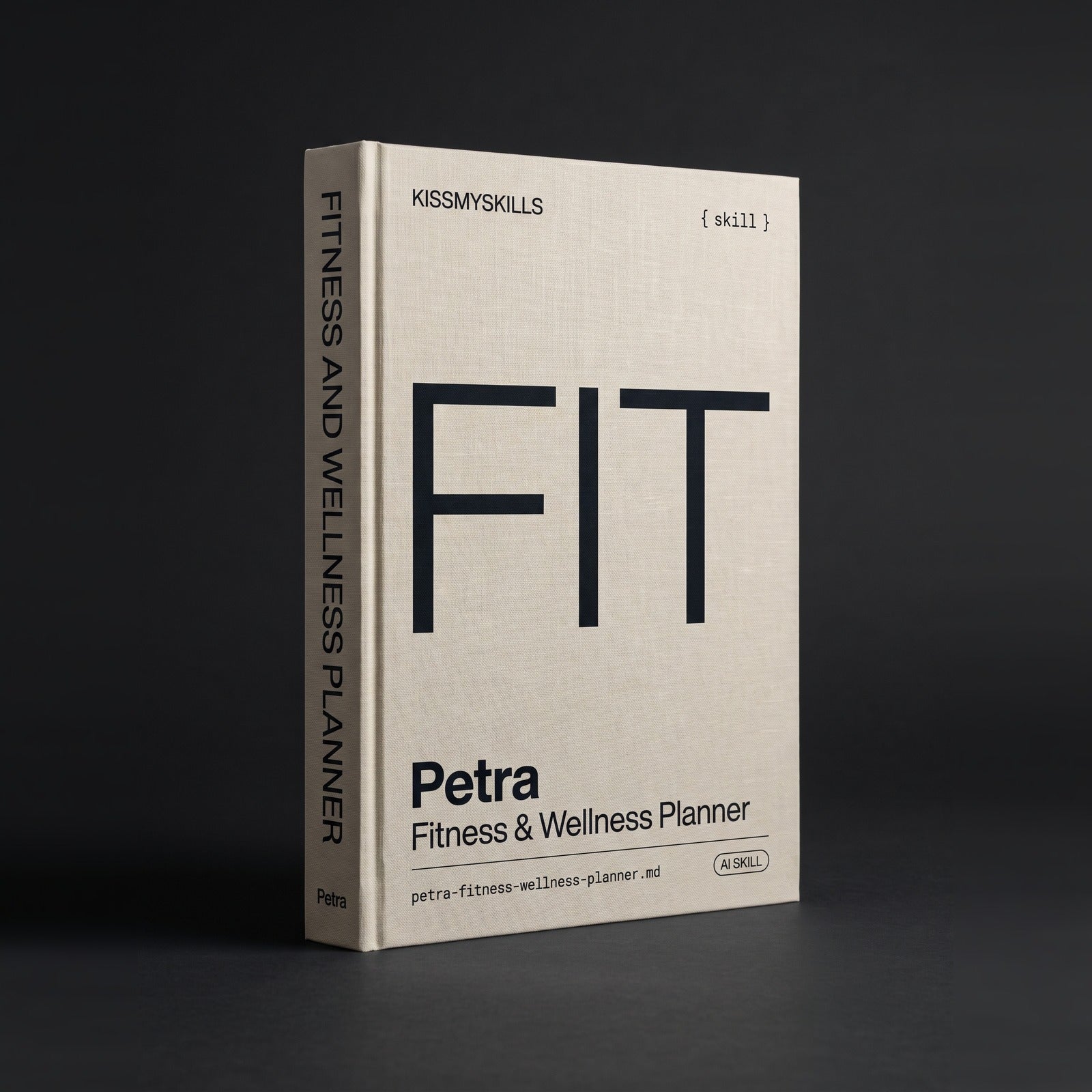 Fitness & Wellness Planner Claude skill by KissMySkills, hardcover volume cover