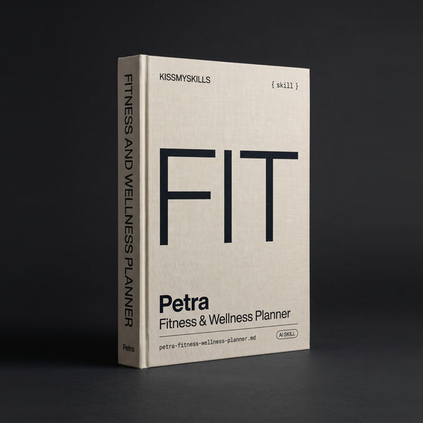 Fitness & Wellness Planner Claude skill by KissMySkills, hardcover volume cover