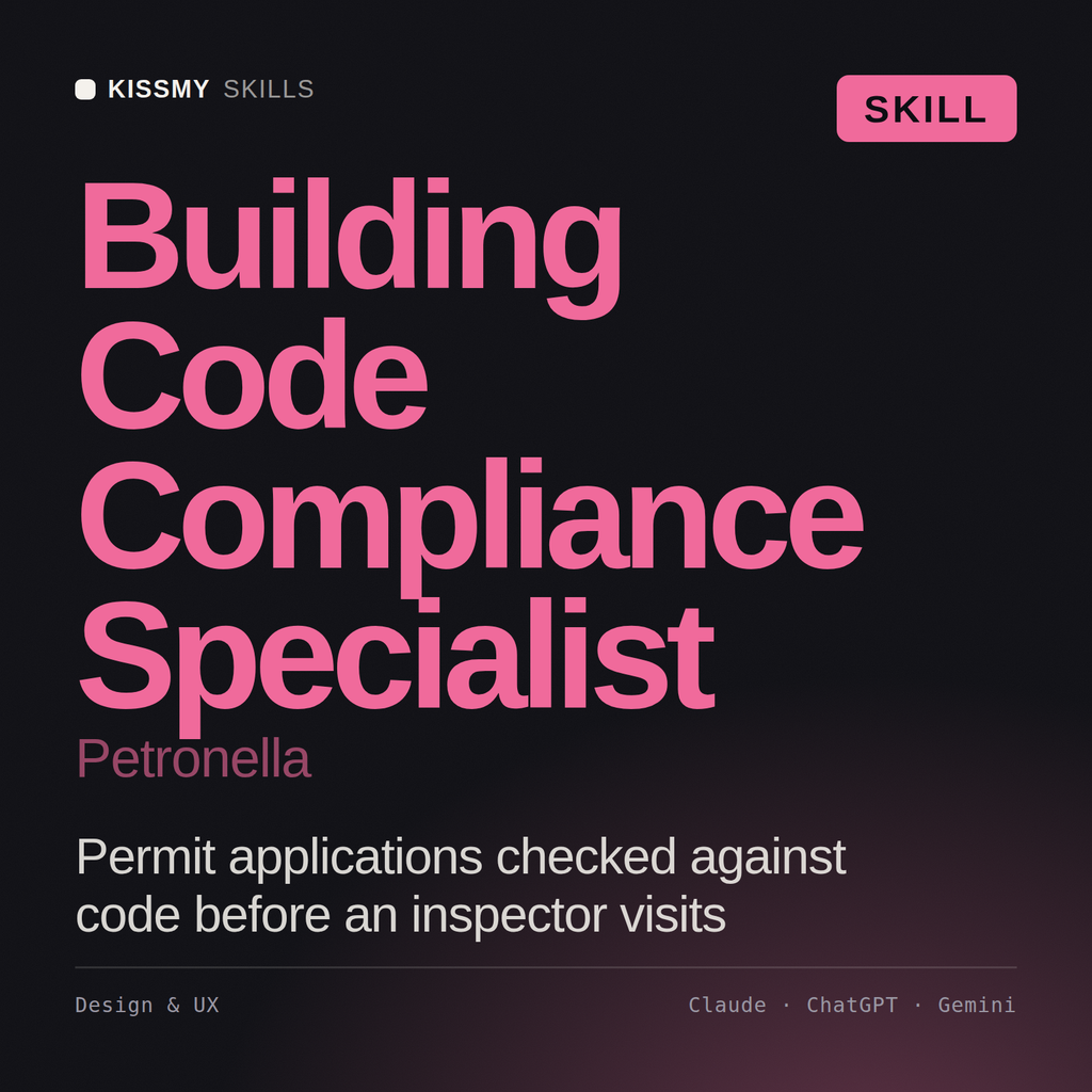 Building Code Compliance Specialist, Petronella AI skill by KissMySkills, cover