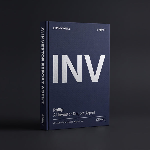 Investor Report Claude agent by KissMySkills, hardcover volume cover