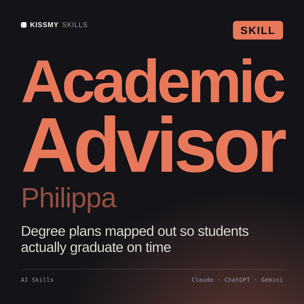 Academic Advisor, Philippa AI skill by KissMySkills, cover