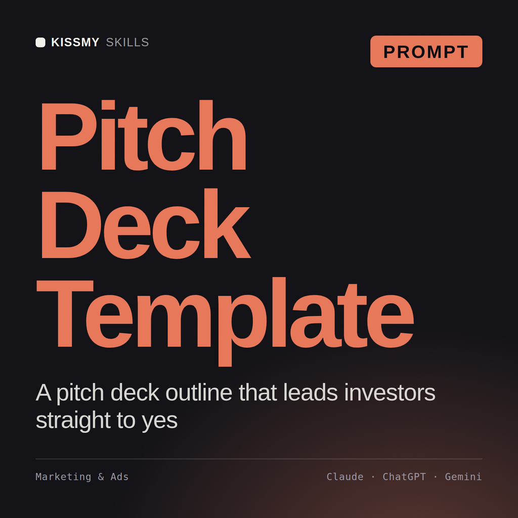 Pitch Deck Template AI prompt by KissMySkills, cover