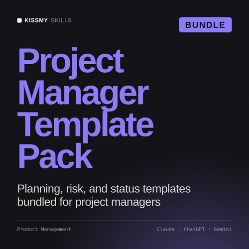 Project Manager Template Pack AI bundle by KissMySkills, cover