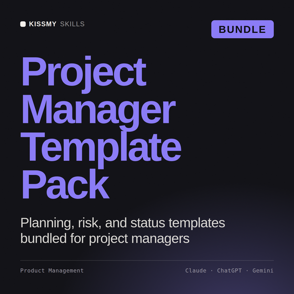 Project Manager Template Pack AI bundle by KissMySkills, cover