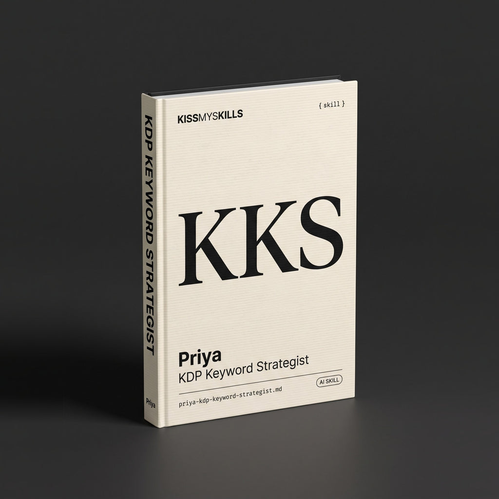 KDP Keyword Strategist Claude skill by KissMySkills, hardcover volume cover