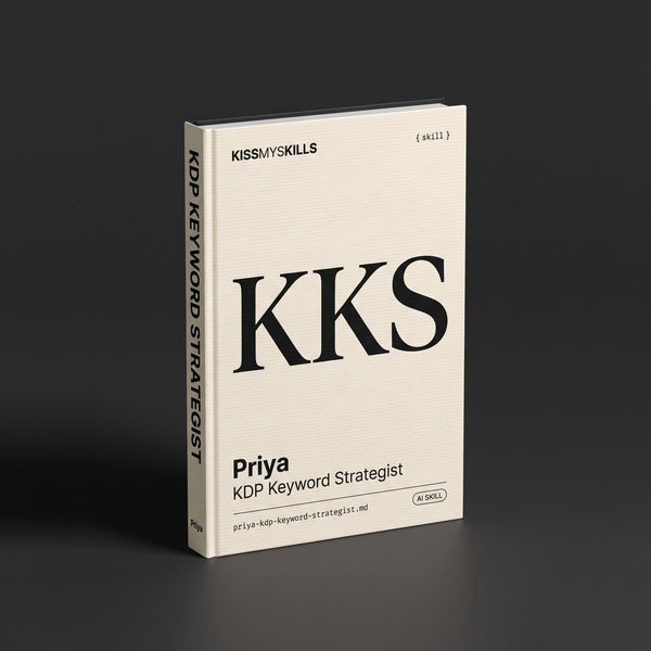 KDP Keyword Strategist Claude skill by KissMySkills, hardcover volume cover