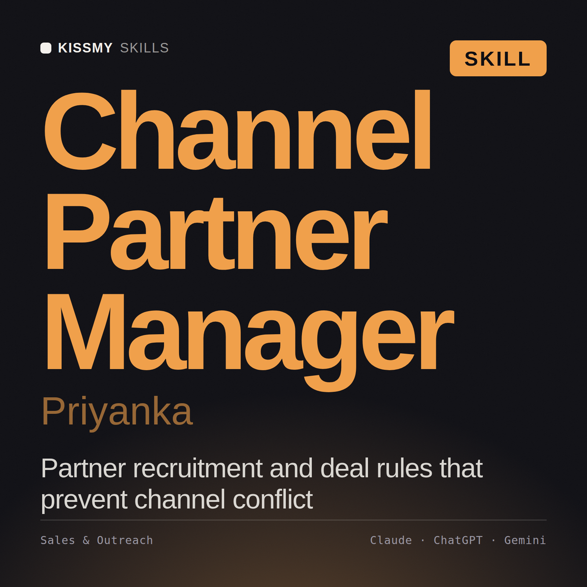 Channel Partner Manager, Priyanka AI skill by KissMySkills, cover