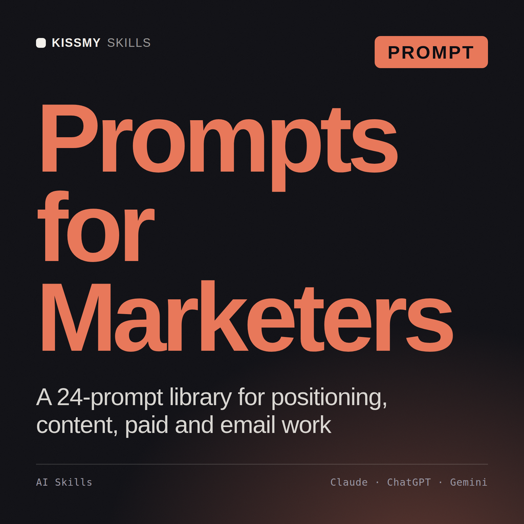 Prompts for Marketers AI prompt by KissMySkills, cover