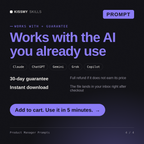 The Product Manager Prompts AI prompt works with Claude, ChatGPT, Gemini and any AI chat, 30-day money-back guarantee