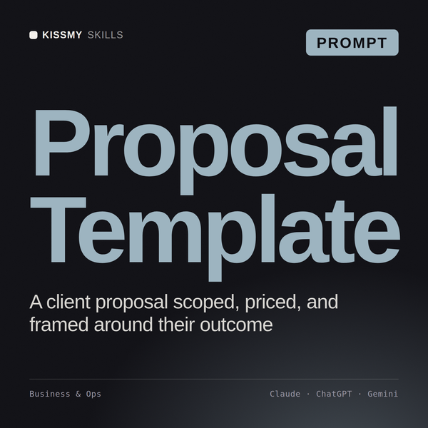 Proposal Template AI prompt by KissMySkills, cover