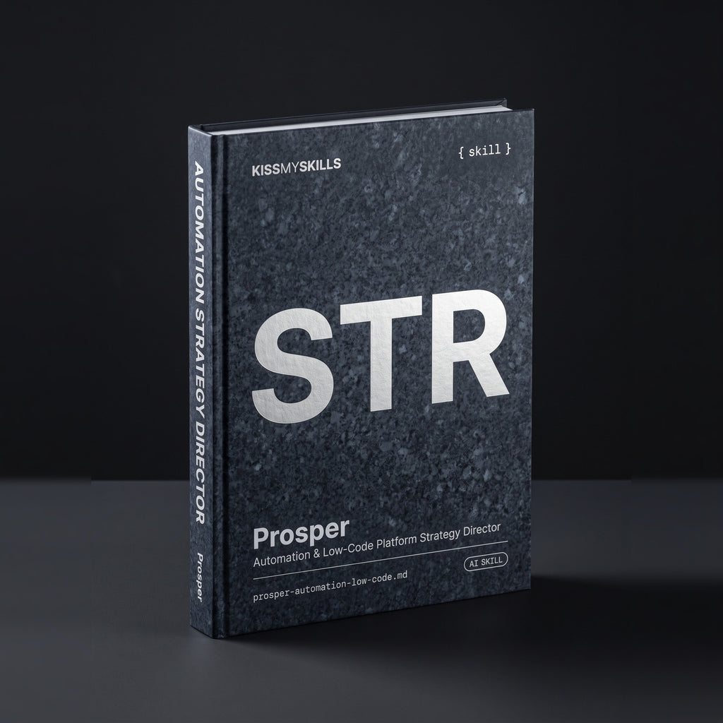 Prosper - Automation & Low-Code Platform Strategy Director Claude skill by KissMySkills, hardcover volume cover