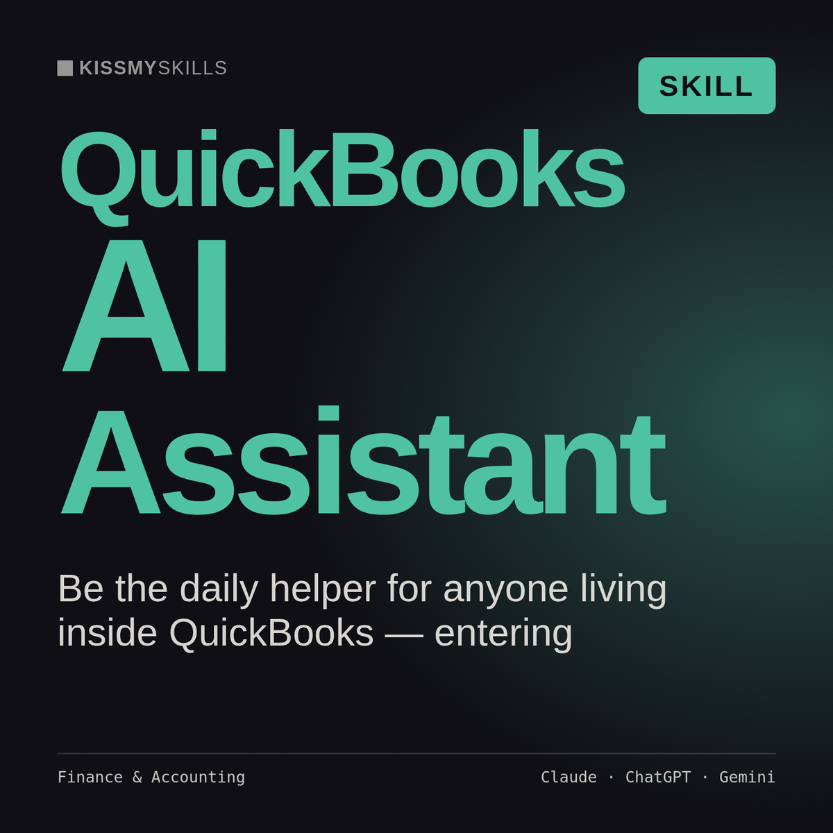 QuickBooks AI Assistant AI skill by KissMySkills, cover