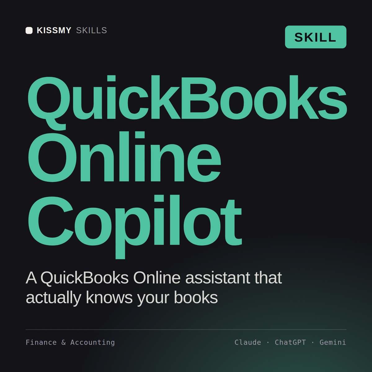 QuickBooks Online Copilot AI skill by KissMySkills, cover