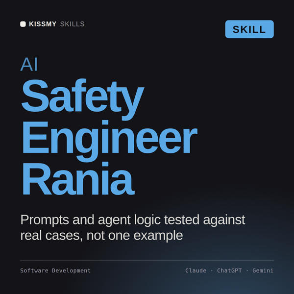 AI Safety Engineer, Rania AI skill by KissMySkills, cover