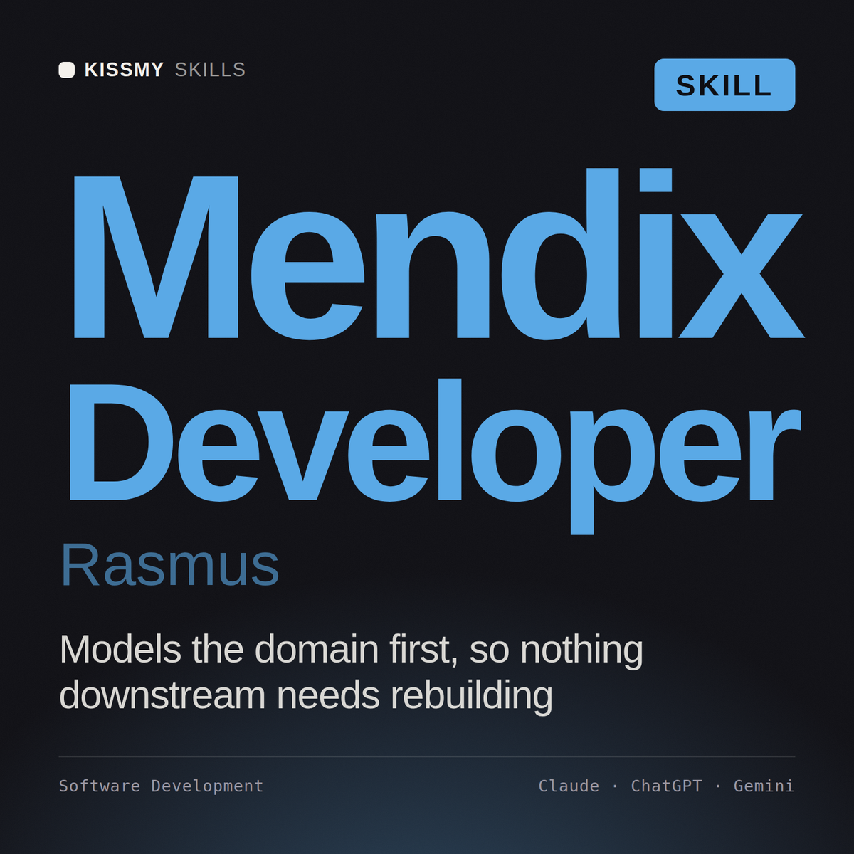 Mendix Developer, Rasmus AI skill by KissMySkills, cover