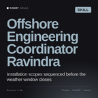 Offshore Engineering Coordinator, Ravindra AI skill by KissMySkills, cover