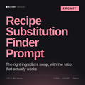 Recipe Substitution Finder Prompt AI prompt by KissMySkills, cover