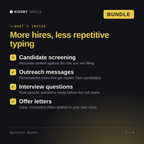 What's inside the Recruiter Bundle AI bundle: Candidate screening, Outreach messages, Interview questions, Offer letters