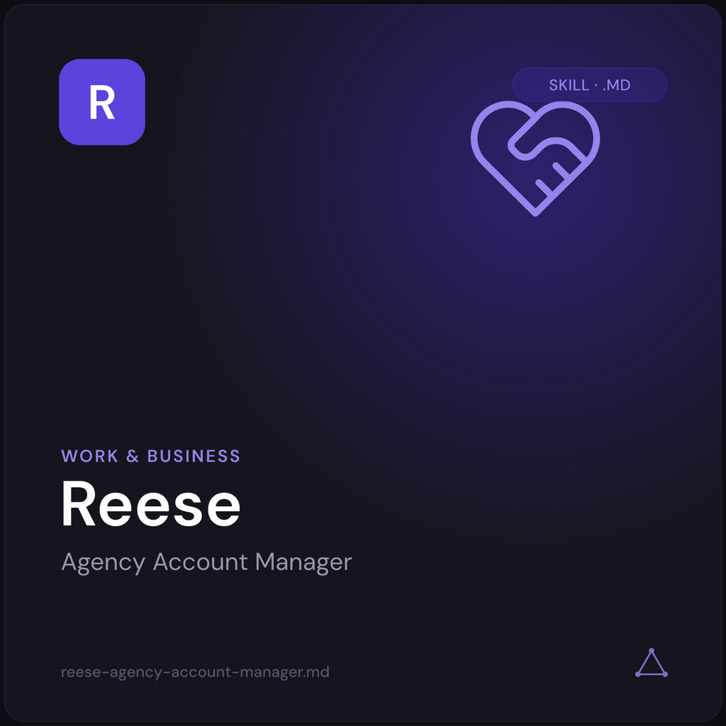 Reese — Agency Account Manager AI Skill cover