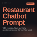 Restaurant Chatbot Prompt AI prompt by KissMySkills, cover