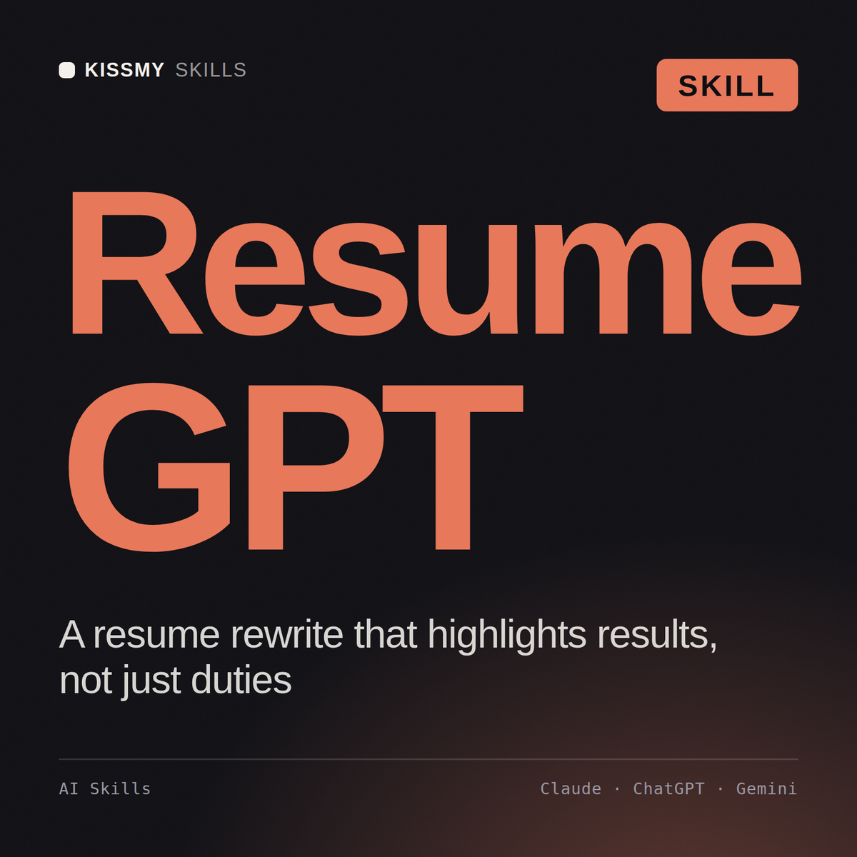 Resume GPT AI skill by KissMySkills, cover