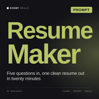 Resume Maker AI prompt by KissMySkills, cover