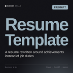 Resume Template AI prompt by KissMySkills, cover