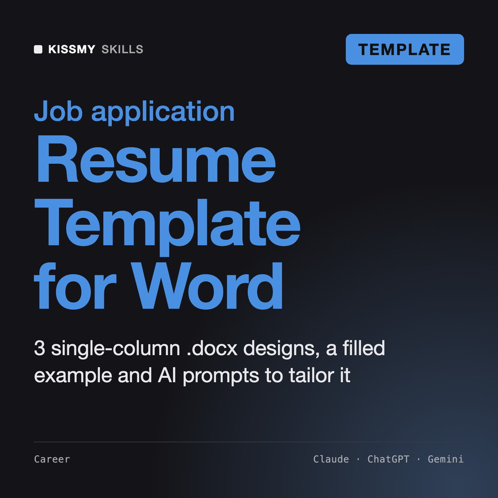 Resume Template Microsoft Word - 3 ATS-Friendly Word Resume Designs by KissMySkills, cover