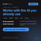 The Resume Template Microsoft Word - 3 ATS-Friendly Word Resume Designs works with Claude, ChatGPT, Gemini and any AI chat, 30-day money-back guarantee