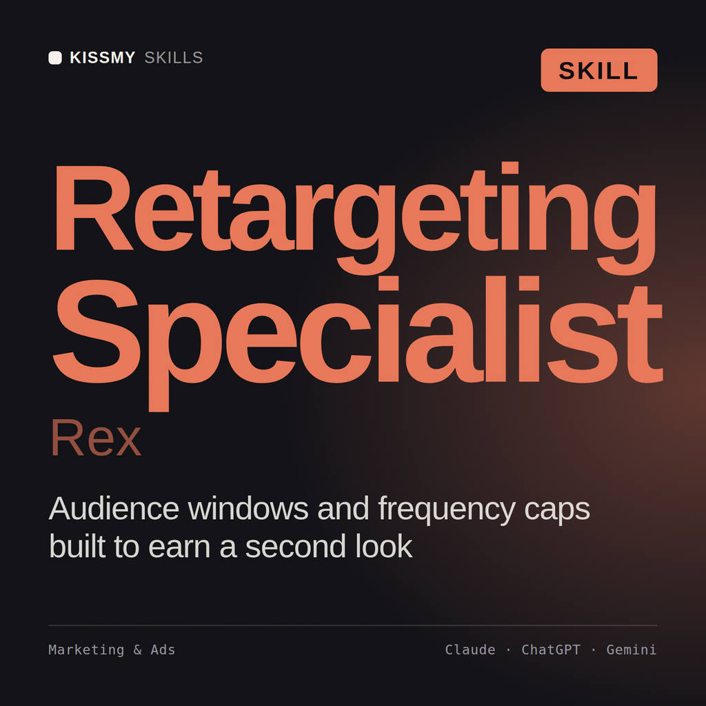 Retargeting Specialist, Rex AI skill by KissMySkills, cover