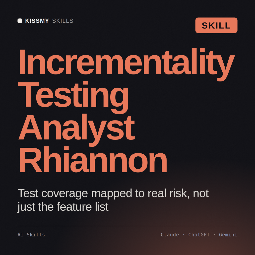 Incrementality Testing Analyst, Rhiannon AI skill by KissMySkills, cover