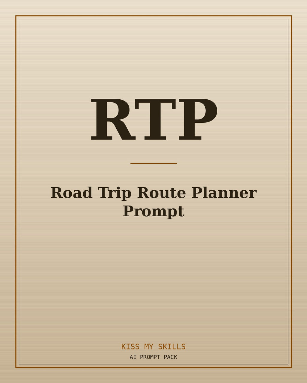 Road Trip Route Planner prompt for Claude by KissMySkills, brushed cover