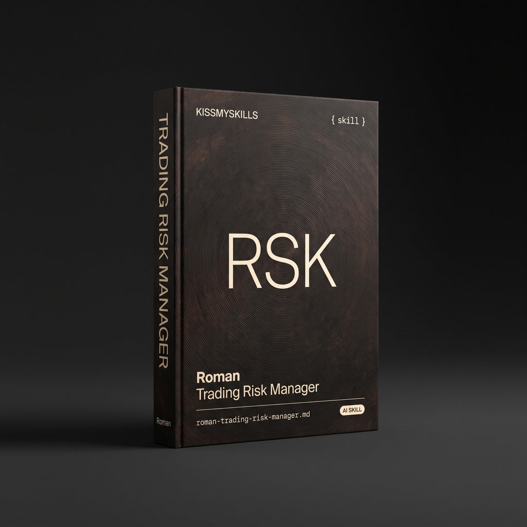Trading Risk Manager Claude skill by KissMySkills, hardcover volume cover