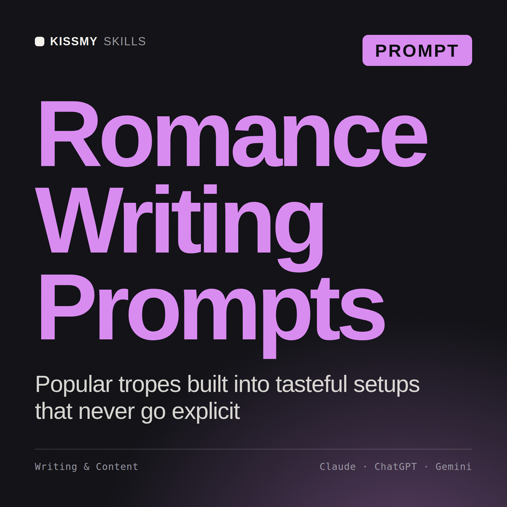 Romance Writing Prompts AI prompt by KissMySkills, cover