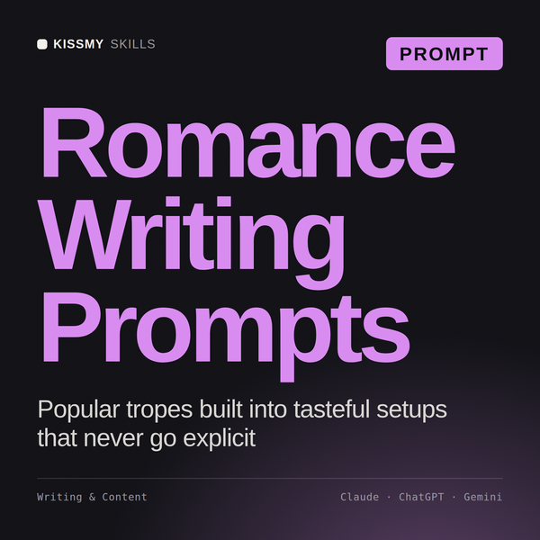 Romance Writing Prompts AI prompt by KissMySkills, cover