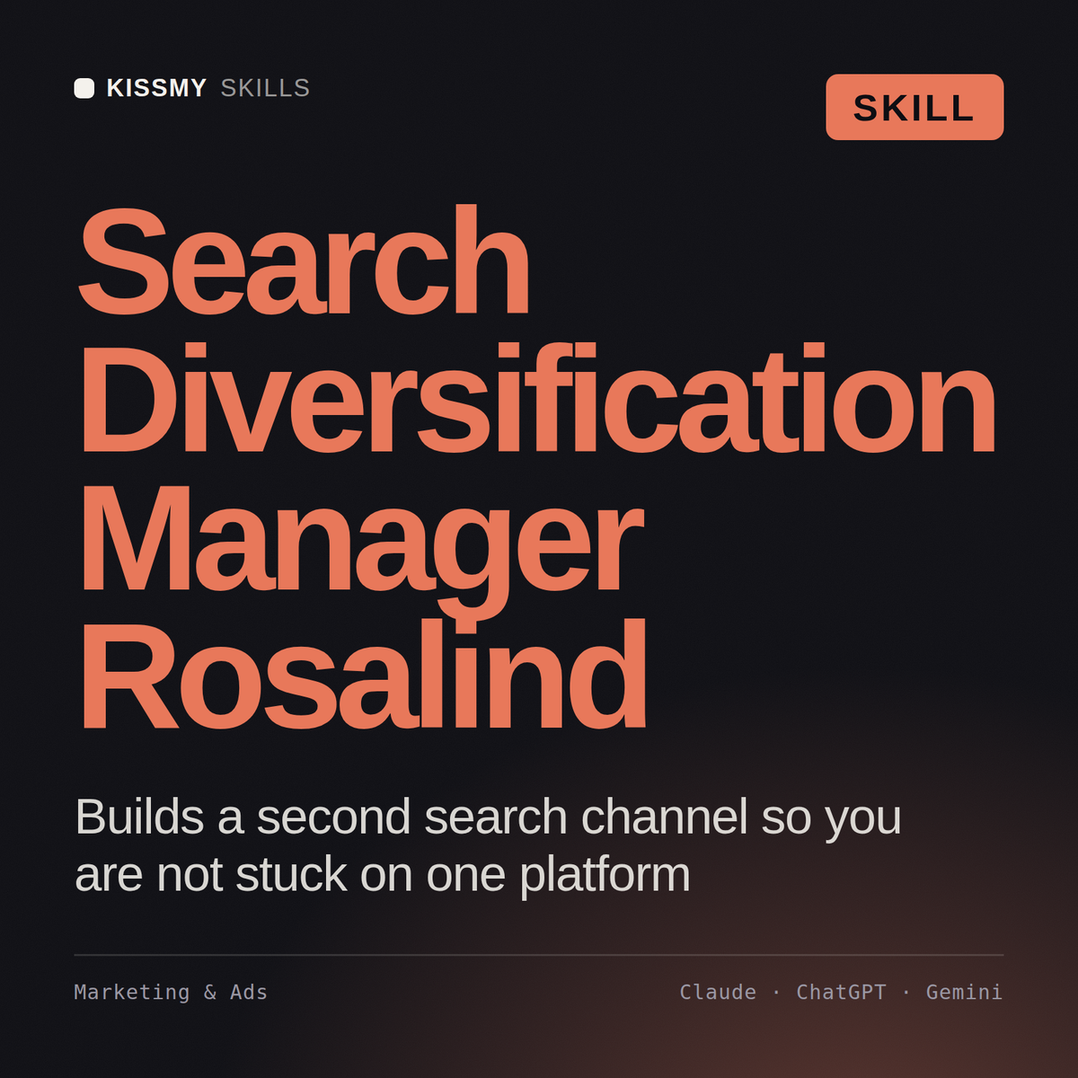 Search Diversification Manager, Rosalind AI skill by KissMySkills, cover