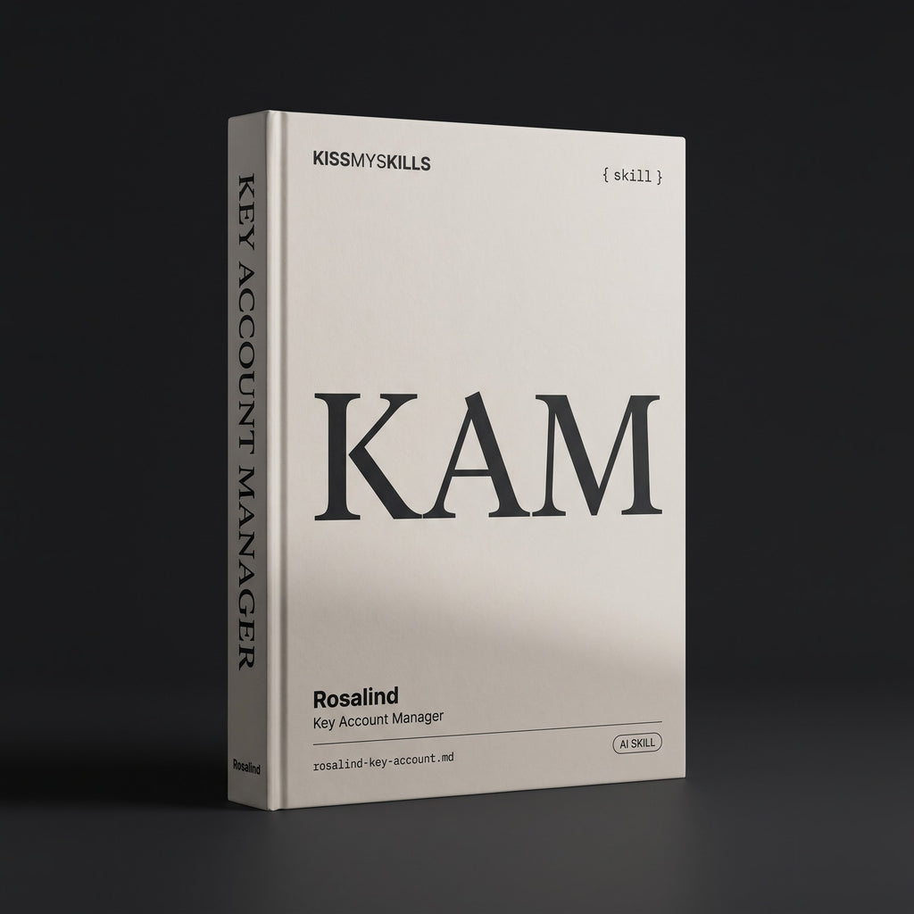 Key Account Manager Claude skill by KissMySkills, hardcover volume cover