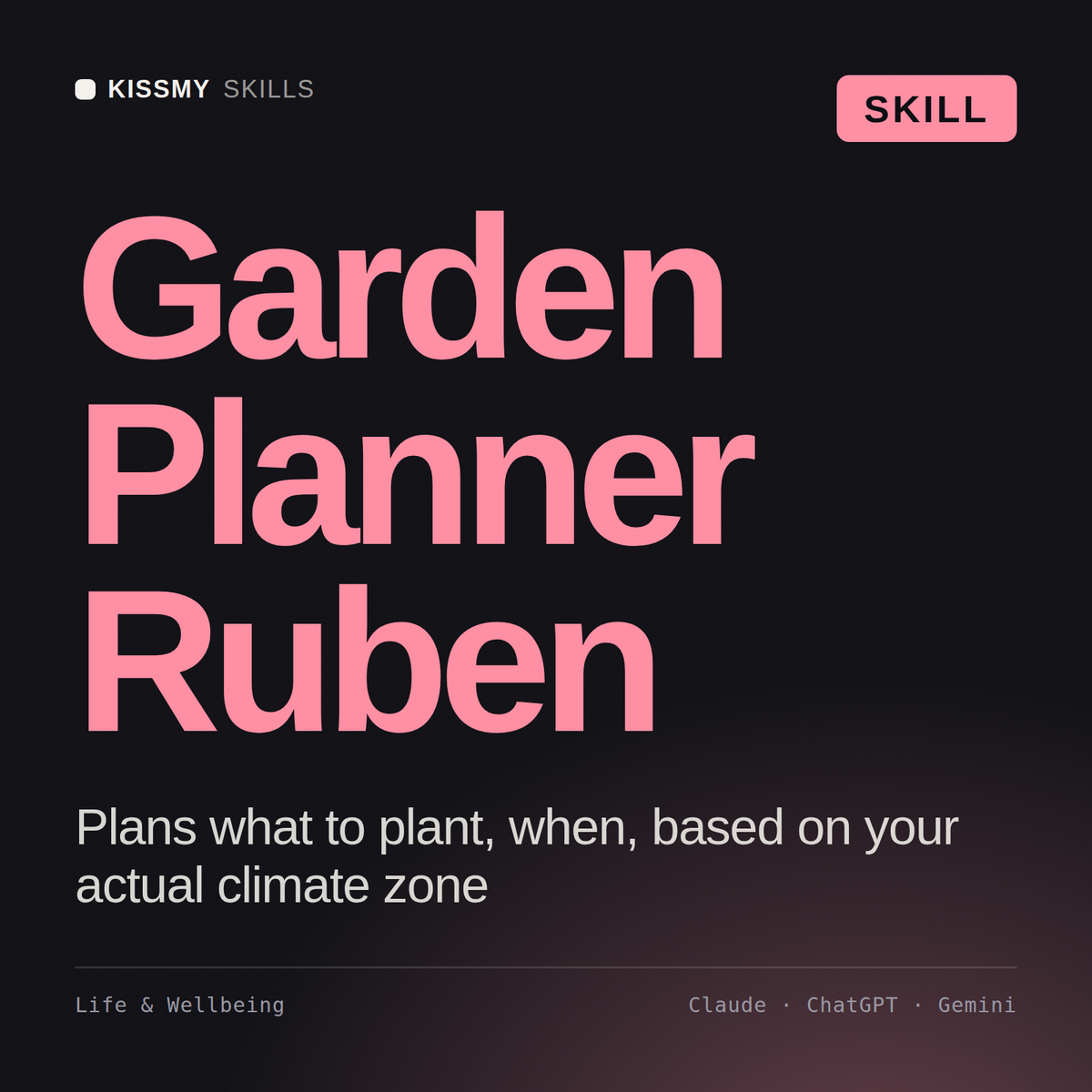 Garden Planner, Ruben AI skill by KissMySkills, cover
