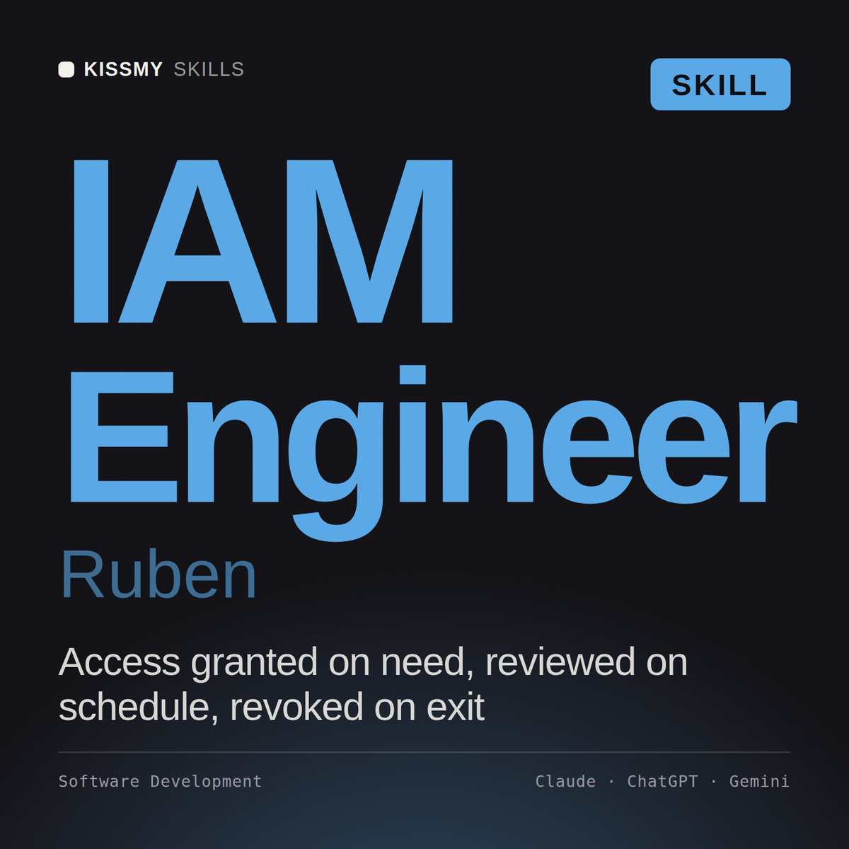 IAM Engineer, Ruben AI skill by KissMySkills, cover