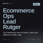 Ecommerce Ops Lead, Rutger AI skill by KissMySkills, cover