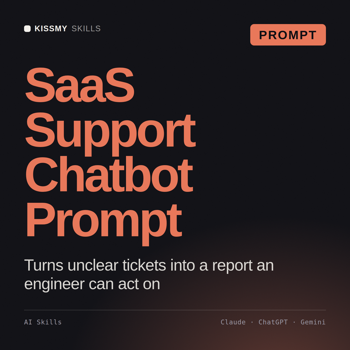SaaS Support Chatbot Prompt AI prompt by KissMySkills, cover
