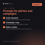 What's inside the Sales Marketing Prompt Library AI prompt: Cold outreach, Campaign copy, Sales scripts