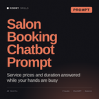 Salon Booking Chatbot Prompt AI prompt by KissMySkills, cover