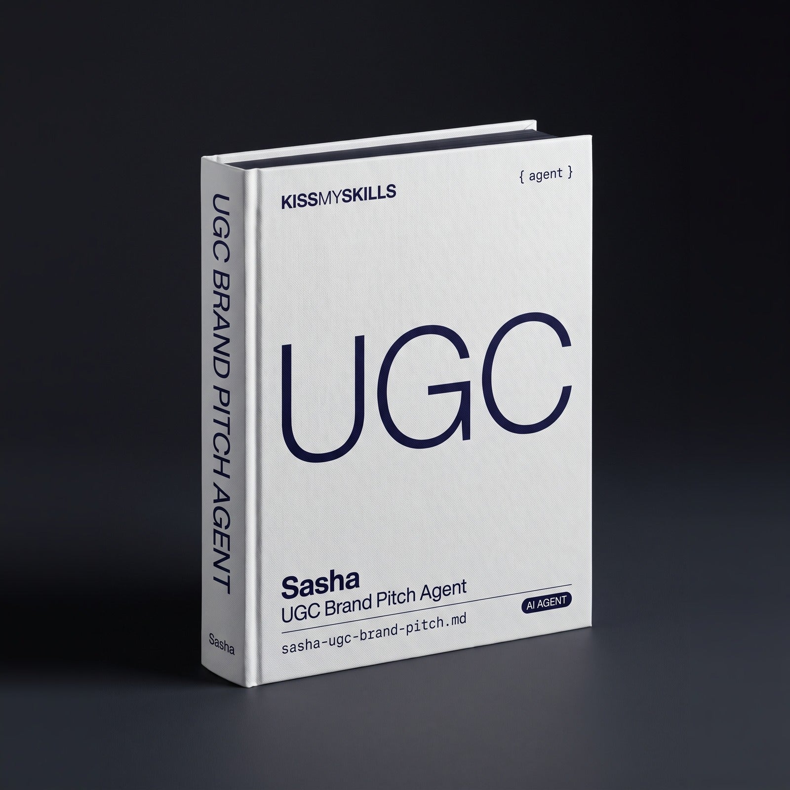 UGC Brand Pitch Claude agent by KissMySkills, hardcover volume cover