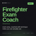 Firefighter Exam Coach, Seamus AI skill by KissMySkills, cover
