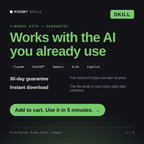 The Firefighter Exam Coach, Seamus AI skill works with Claude, ChatGPT, Gemini and any AI chat, 30-day money-back guarantee