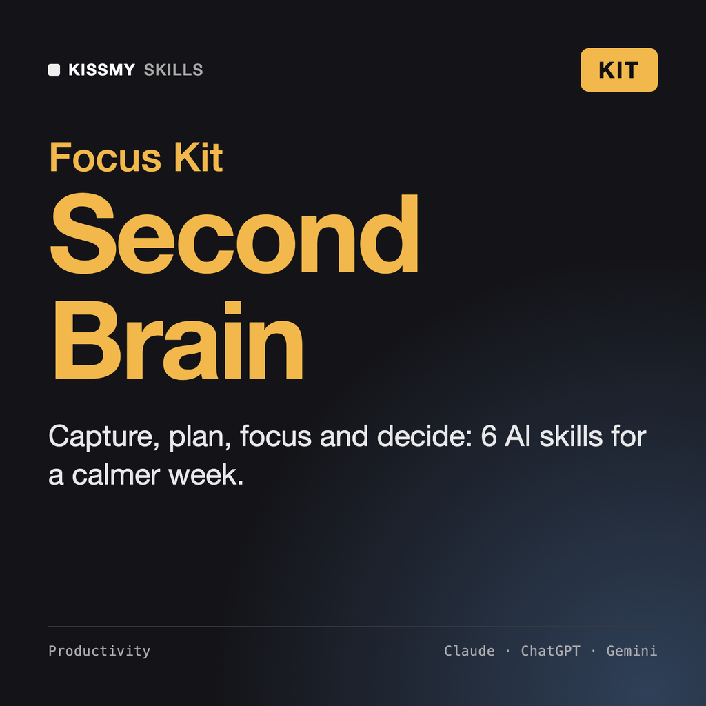 Second Brain & Focus Kit by KissMySkills, cover
