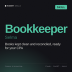 Bookkeeper, Selma AI skill by KissMySkills, cover