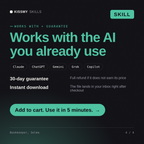 The Bookkeeper, Selma AI skill works with Claude, ChatGPT, Gemini and any AI chat, 30-day money-back guarantee