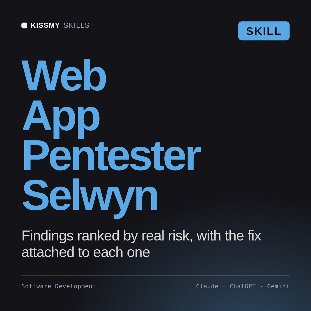 Web App Pentester, Selwyn AI skill by KissMySkills, cover